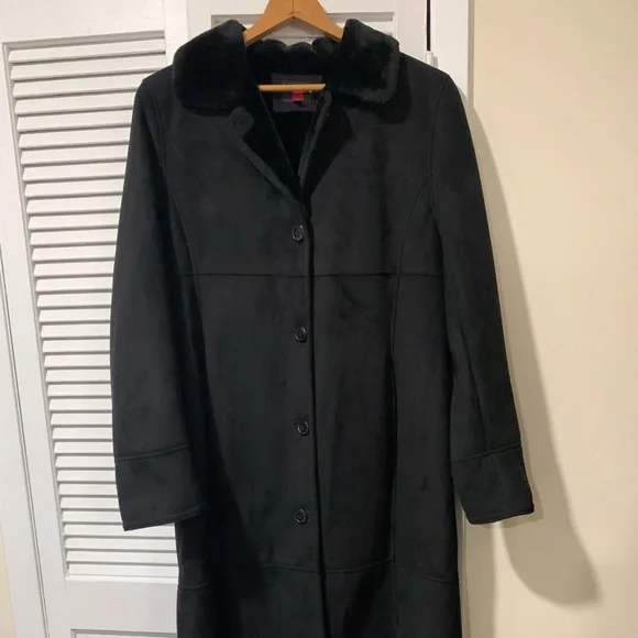 Gallery Faux Suede and Fur Long Coat - Picture 3 of 8